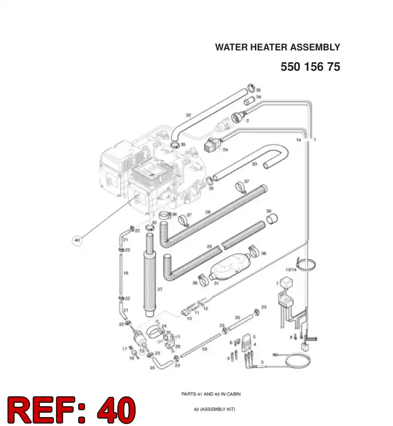 55015677 550 156 77 WATER HEATER ASSEMBLY - Sandvik Technical Drawing