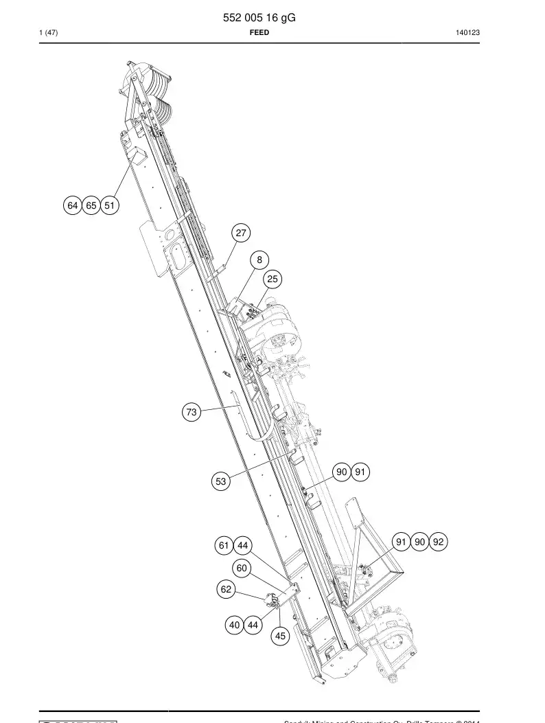 55015789u 550 157 89u Rail, Slide - Sandvik Technical Drawing