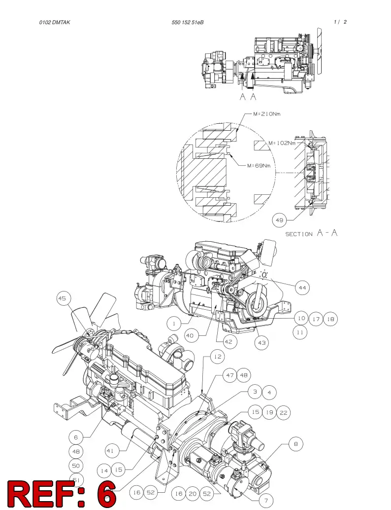 55015804 550 158 04 DOUBLE PUMP - Sandvik Technical Drawing