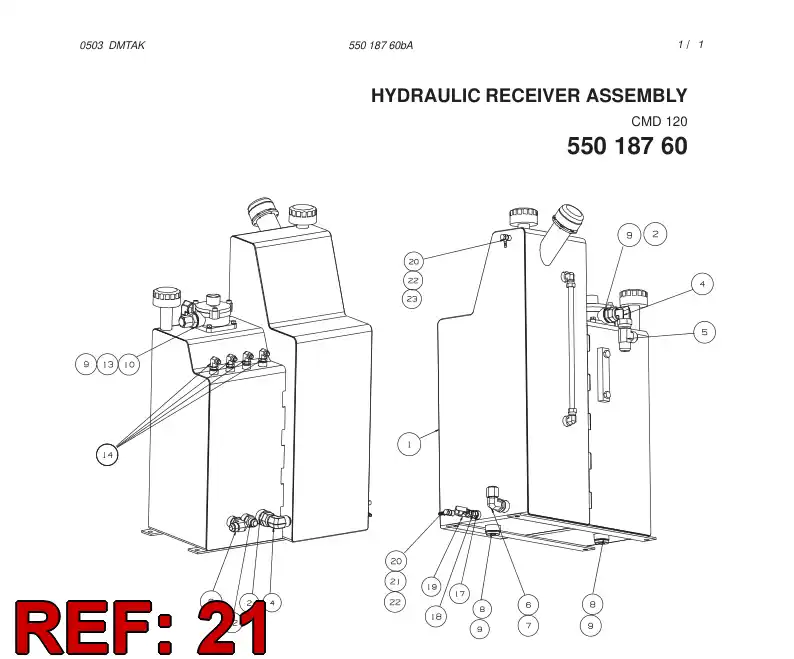 55015848 550 158 48 Adapter, Banjo - Sandvik Technical Drawing