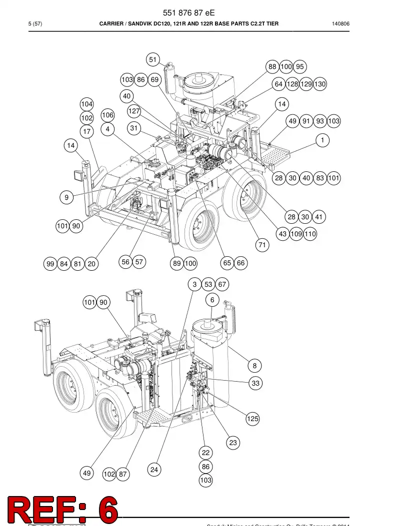 55015969e 550 159 69e Collector, Dust - Sandvik Technical Drawing