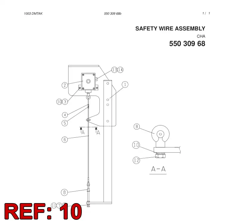 55016042 550 160 42 Washer, Lock, Double - Sandvik Technical Drawing