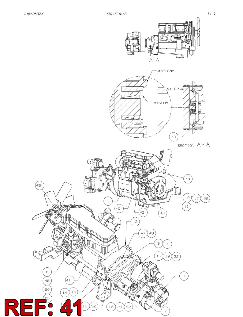 55016168 550 161 68 STARTING MOTOR - Sandvik Technical Drawing