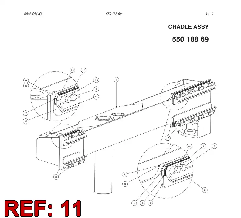 55016359 550 163 59 Slipper Pad - Sandvik Technical Drawing
