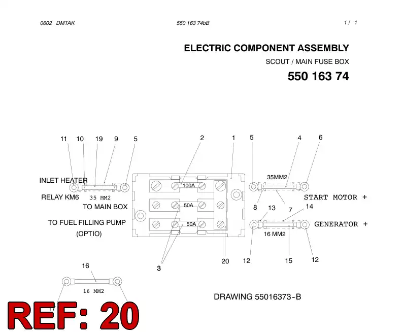550 163 83 Jumper bar - drawing