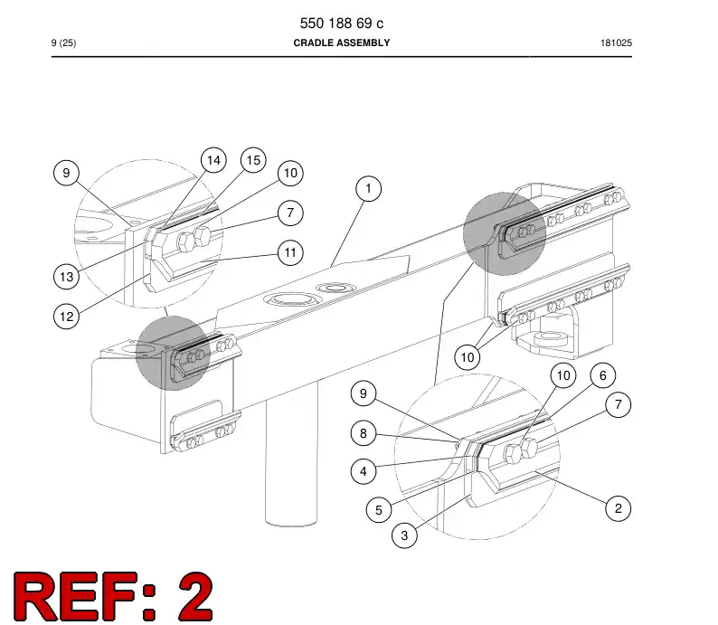 55016384a 550 163 84a Slipper Pad - Sandvik Technical Drawing