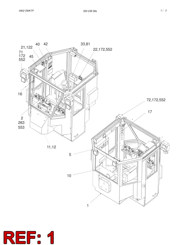 55016501 550 165 01 CABIN - Sandvik Technical Drawing