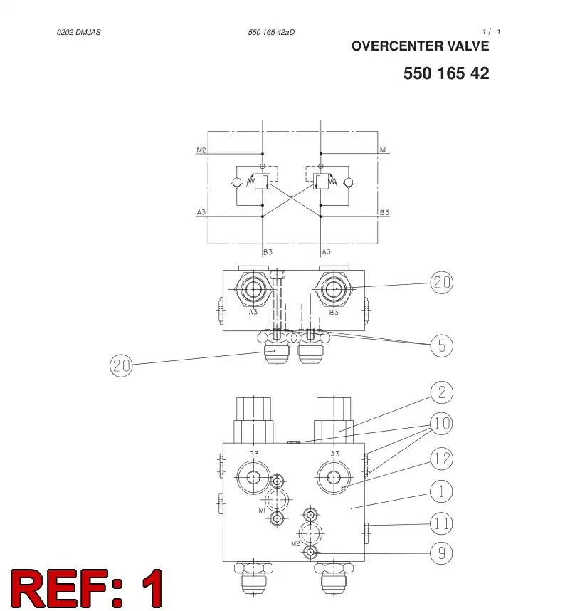 55016515 550 165 15 VALVE BODY - Sandvik Technical Drawing