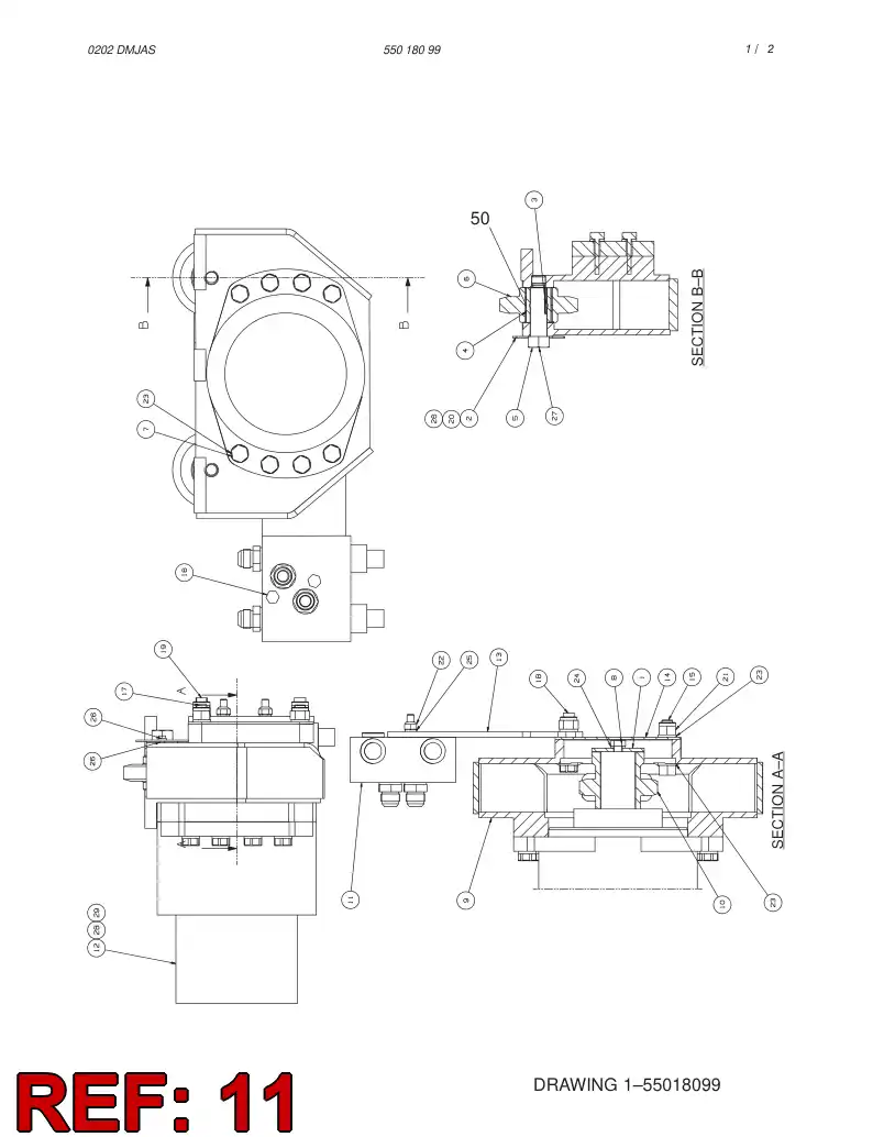 55016542 550 165 42 OVERCENTER VALVE - Sandvik Technical Drawing