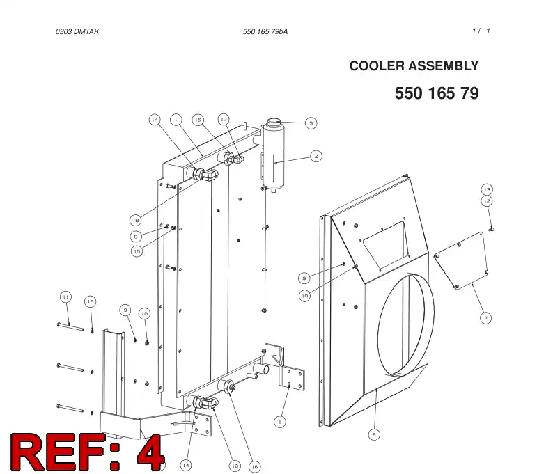 55016543 550 165 43 SUPPORTING BLOCK - Sandvik Technical Drawing