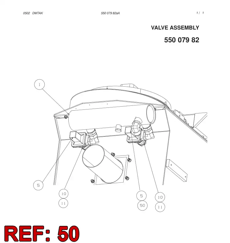 55016610 550 166 10 REPAIR KIT - Sandvik Technical Drawing