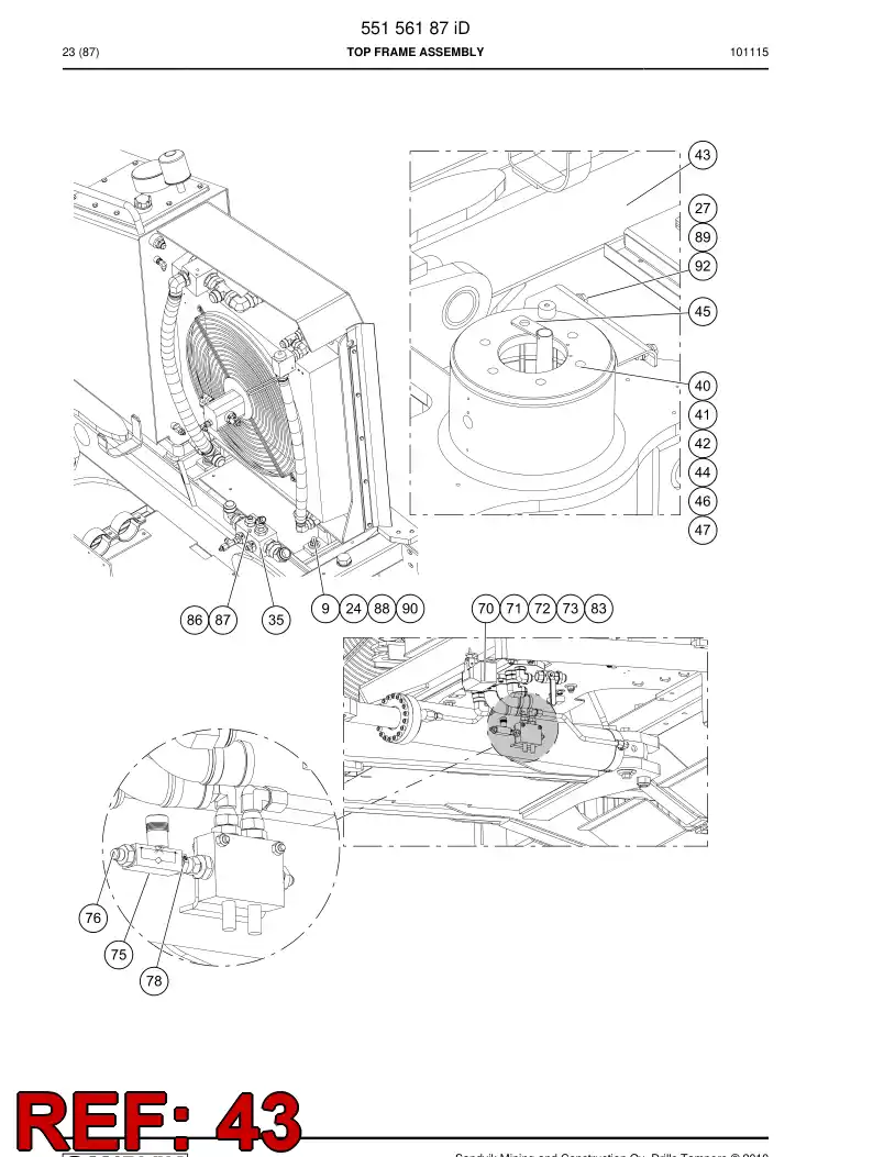 55016627a 550 166 27a Assembly - Sandvik Technical Drawing