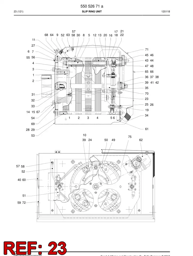 55016638a 550 166 38a RUBBER BUSHING - Sandvik Technical Drawing