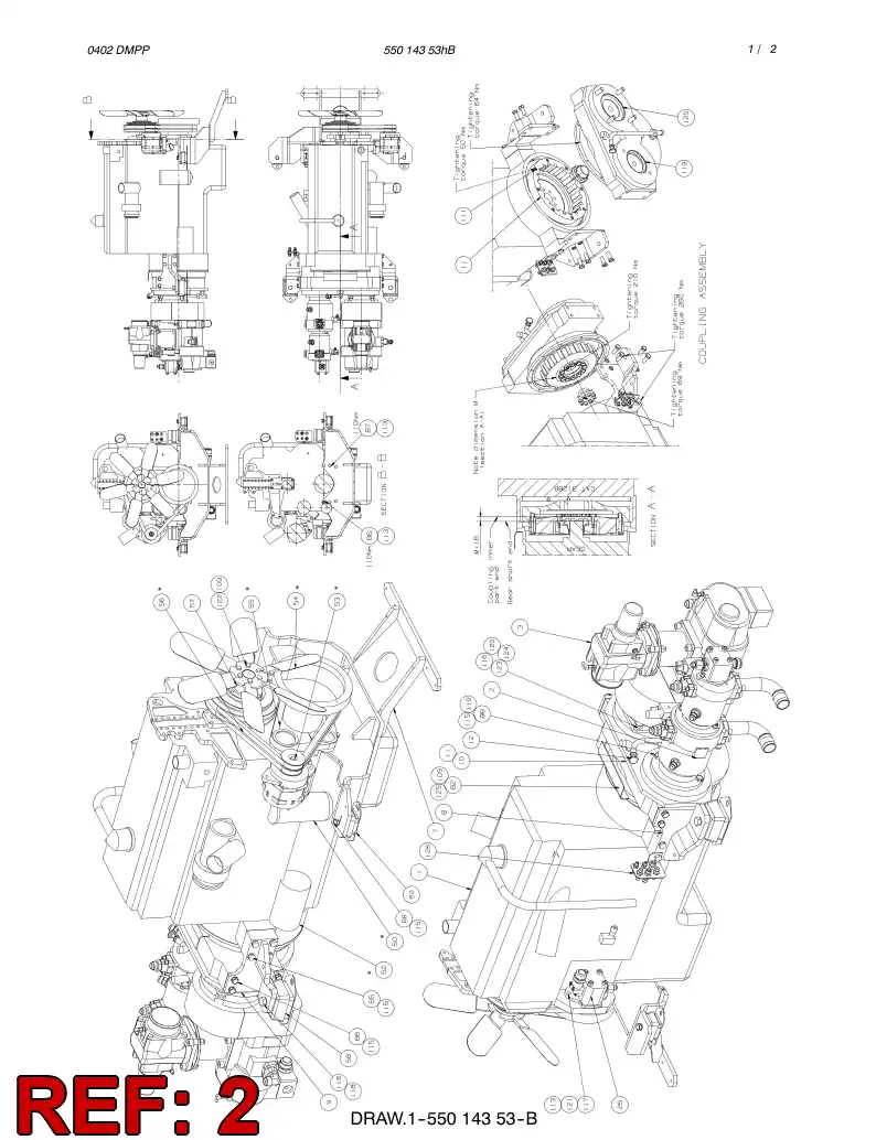 55016749 550 167 49 HYDRAULIC PUMP ASSEMBLY - Sandvik Technical Drawing