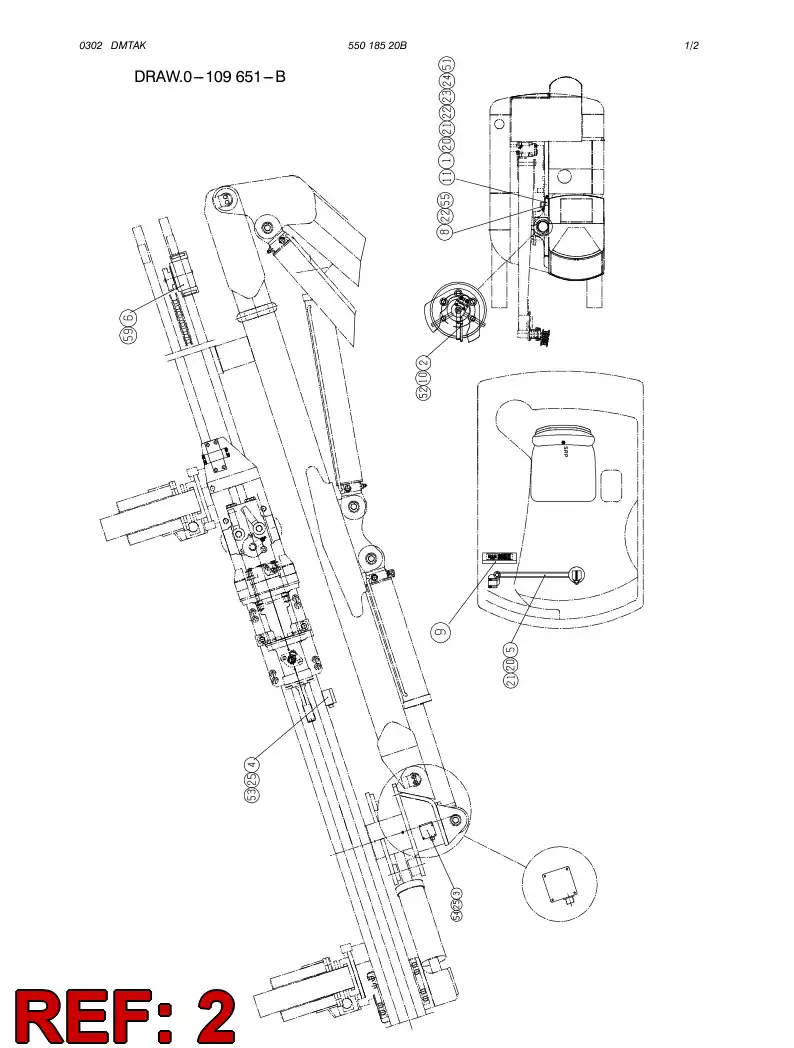 55016761 550 167 61 SENSOR ASSEMBLY - Sandvik Technical Drawing