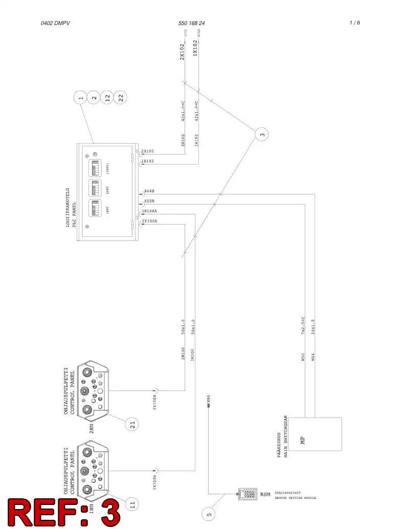 55016765 550 167 65 CABLE SET - Sandvik Technical Drawing