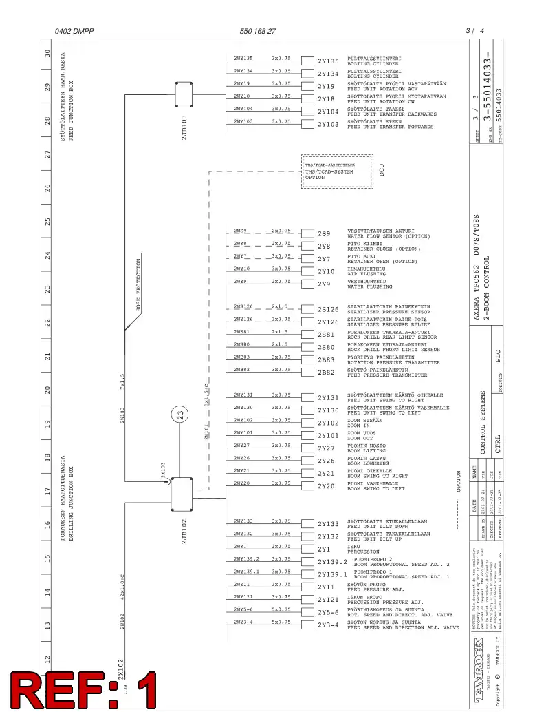 55016813 550 168 13 CONTROL BOX ASSEMBLY - Sandvik Technical Drawing