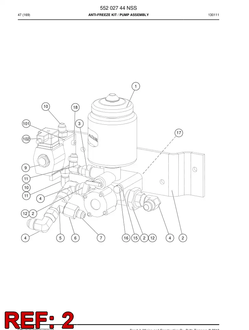 55016834a 550 168 34a Adapter, Hydraulic - Sandvik Technical Drawing