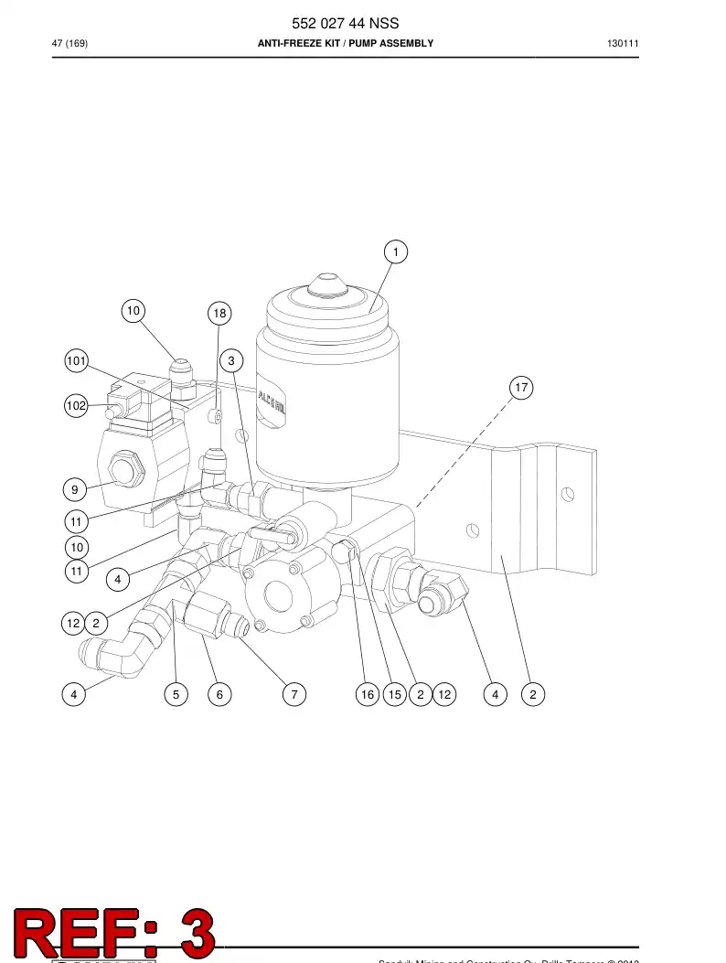 55016838a 550 168 38a Adapter, Hydraulic - Sandvik Technical Drawing