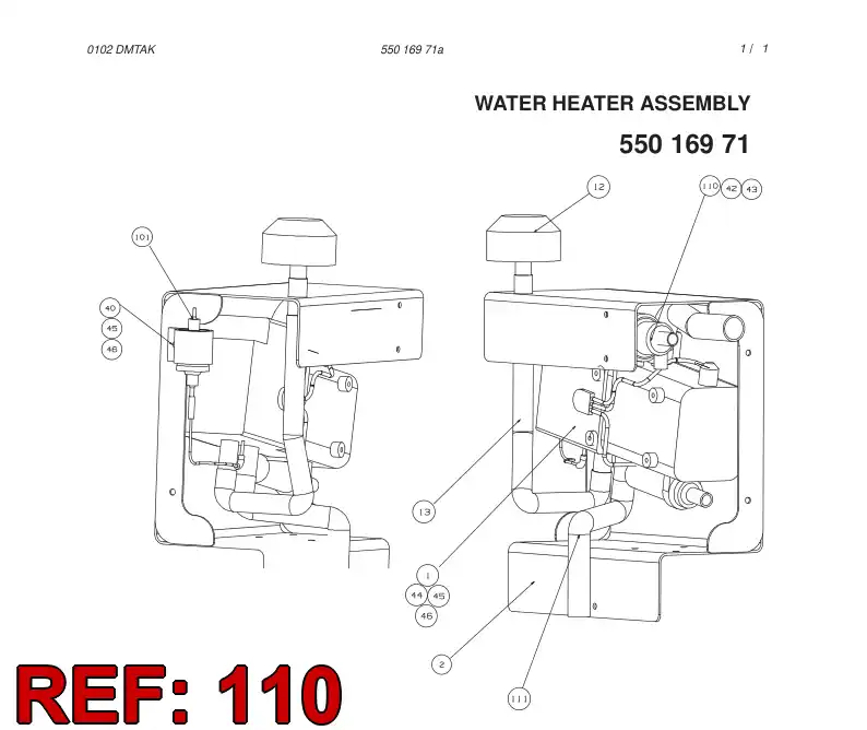 55016847 550 168 47 WATER PUMP - Sandvik Technical Drawing
