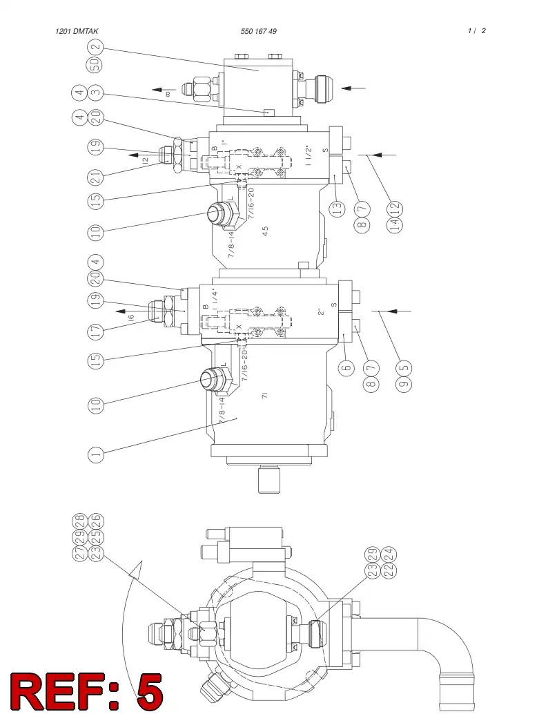 55016881 550 168 81 Fitting, Flange - Sandvik Technical Drawing