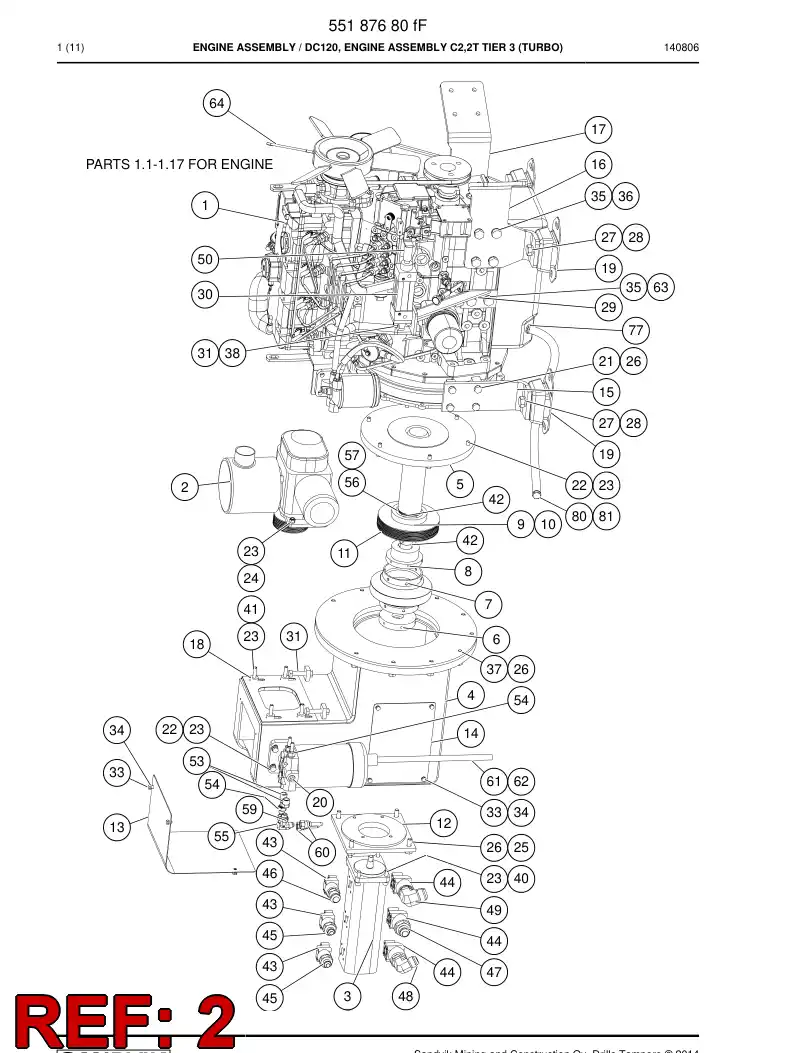 55016899c 550 168 99c Compressor - Sandvik Technical Drawing