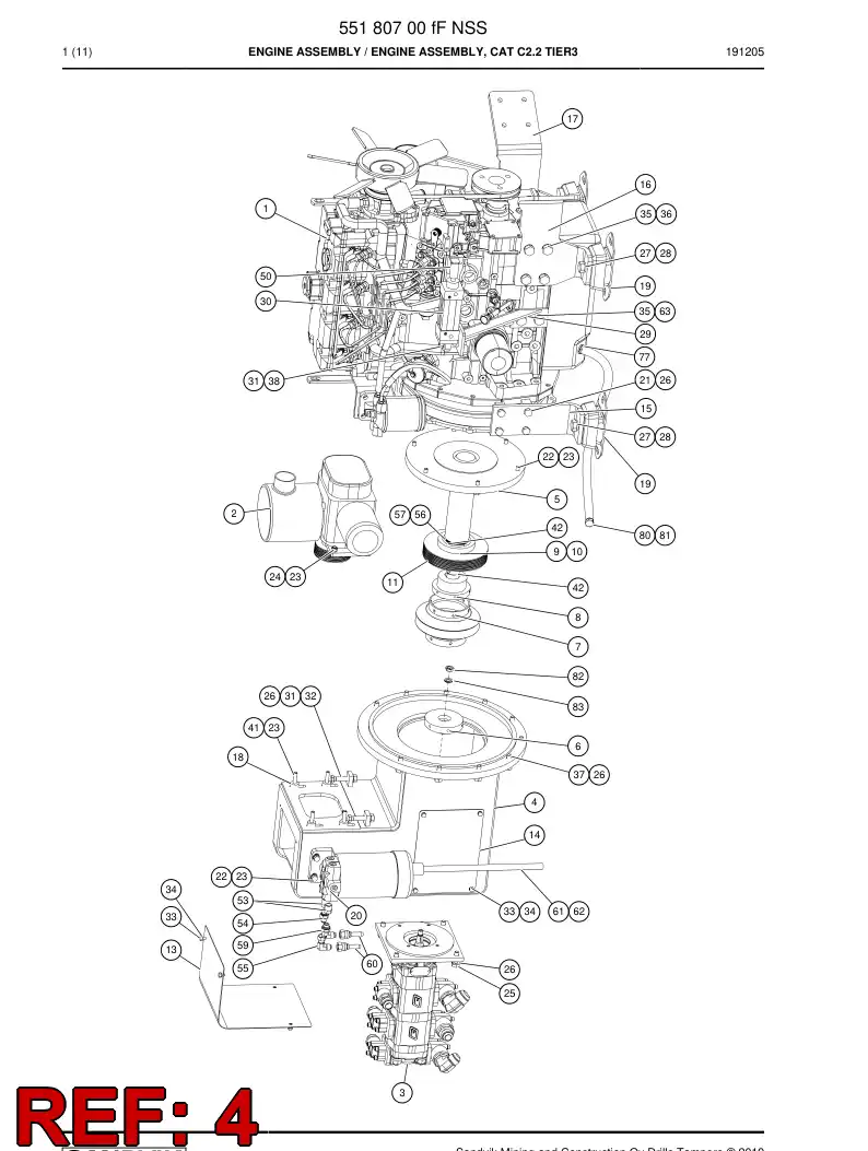 55016910f 550 169 10f Bracket, Compressor - Sandvik Technical Drawing
