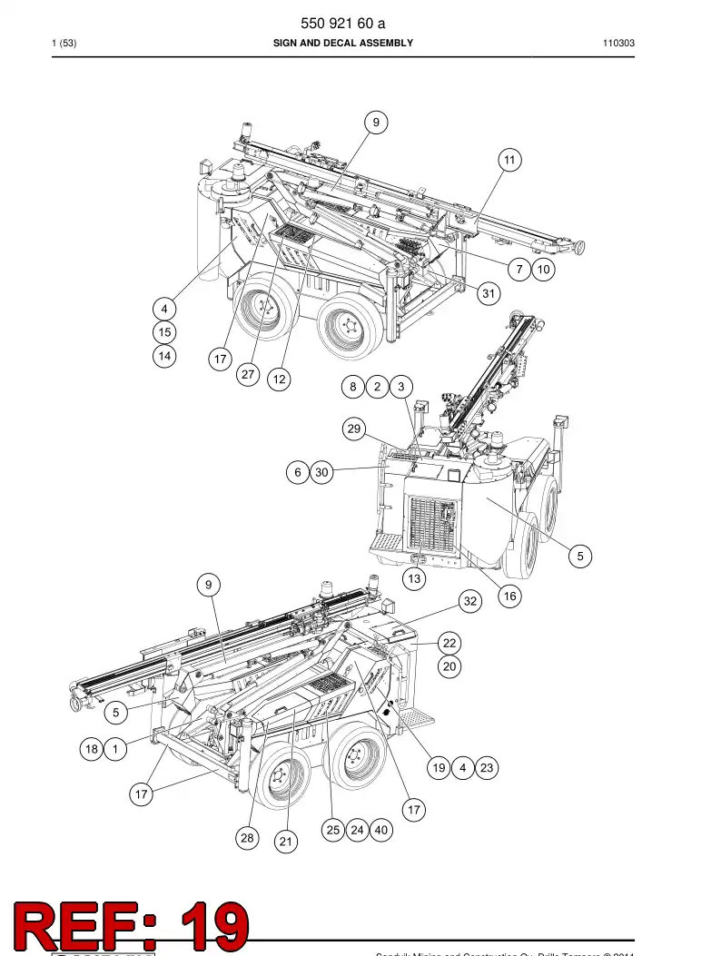 55016993 550 169 93 Sign - Sandvik Technical Drawing