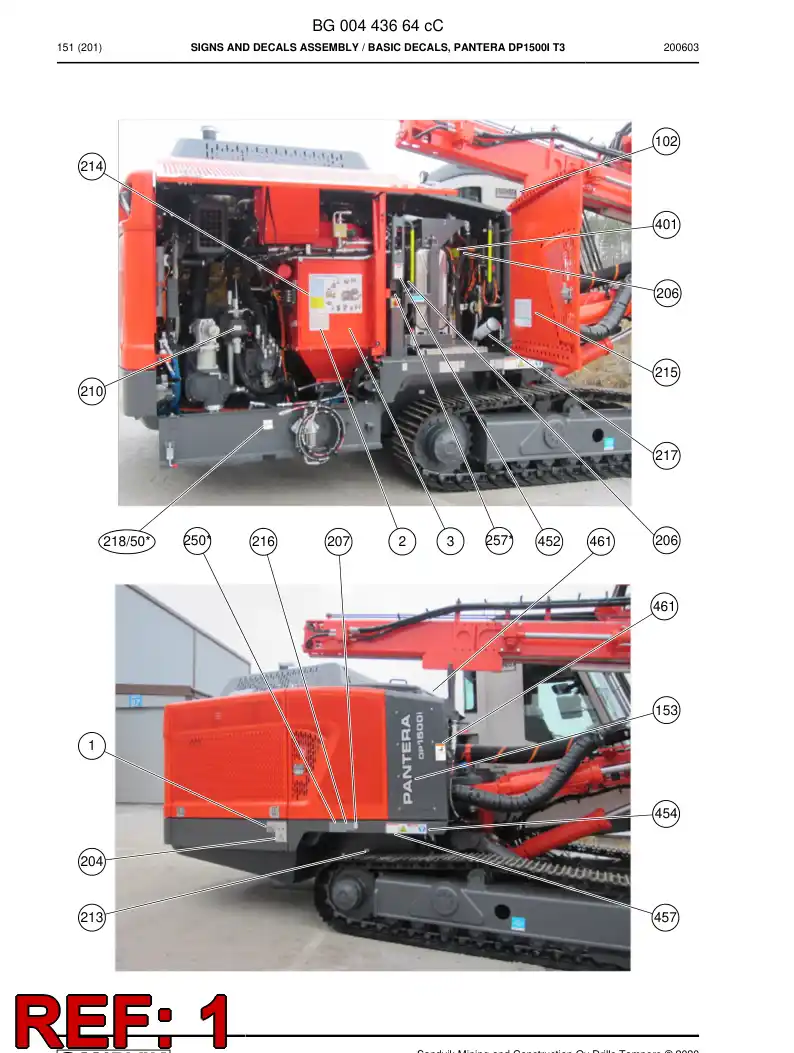 55016996a 550 169 96a Decal - Sandvik Technical Drawing