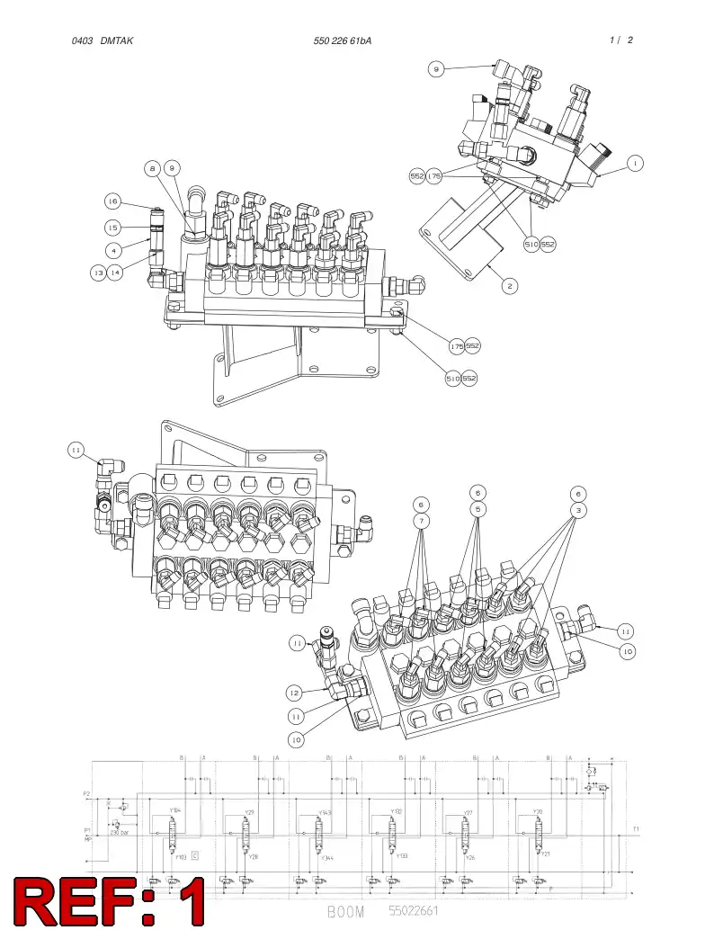 55017010 550 170 10 PROPORTIONAL DIRECTIONAL VALVE - Sandvik Technical Drawing
