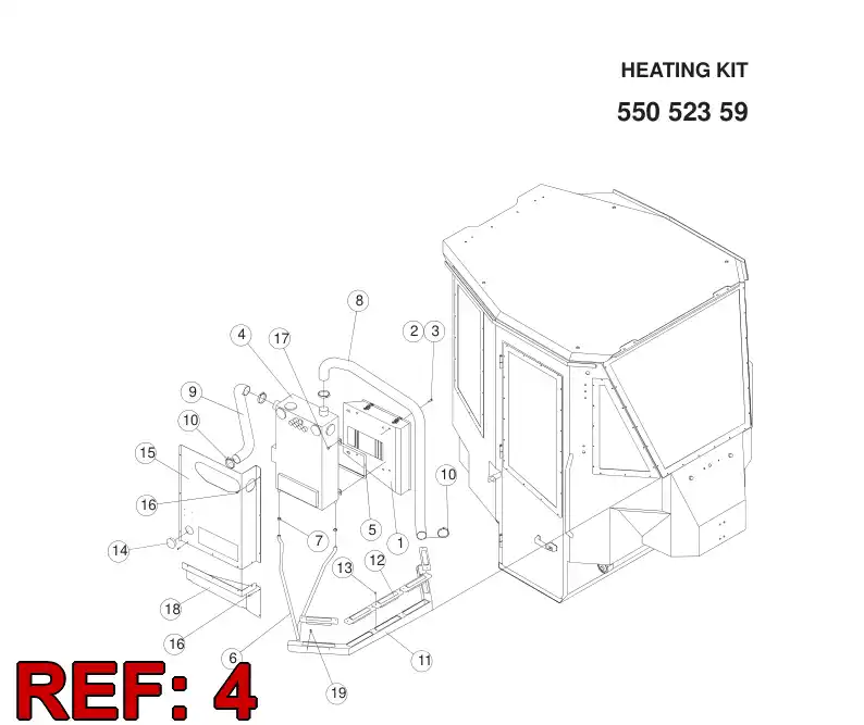55017143 550 171 43 CABIN HEATER - Sandvik Technical Drawing