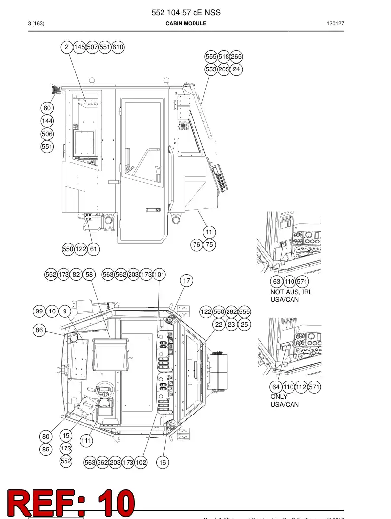 55017144 550 171 44 Middle cover - Sandvik Technical Drawing