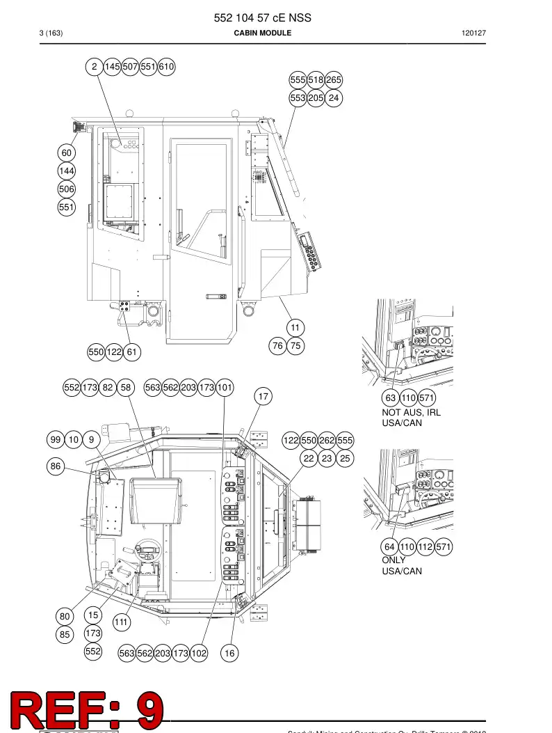 55017145a 550 171 45a Middle cover - Sandvik Technical Drawing