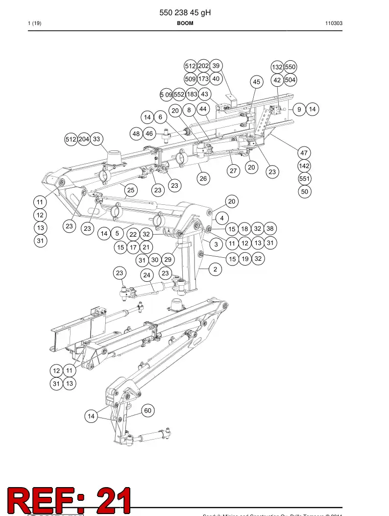 55017153a 550 171 53a Bushing - Sandvik Technical Drawing