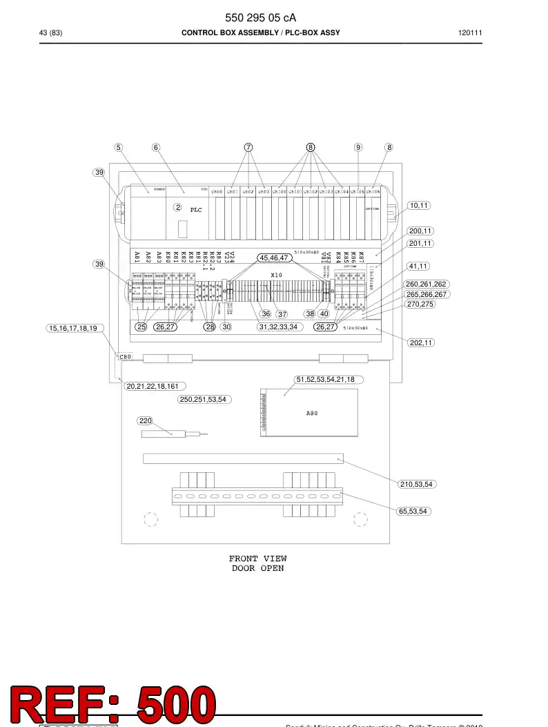 55017163a 550 171 63a Wiring instruction - Sandvik Technical Drawing