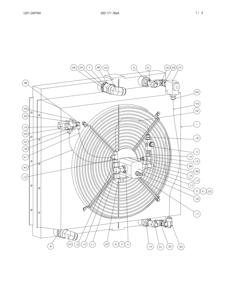 55017178cC 550 171 78cC ASSEMBLY (RADIATOR) - Sandvik Technical Drawing