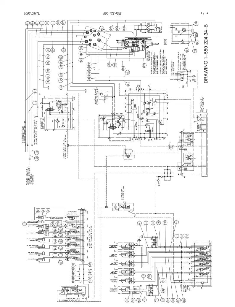 55017245 550 172 45 HYDRAULIC DIAGRAM - Sandvik Technical Drawing