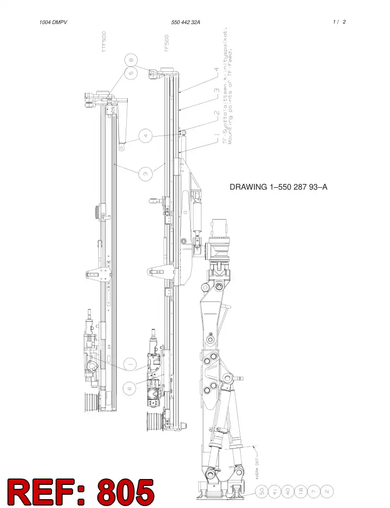 55017252 550 172 52 HOSING - Sandvik Technical Drawing