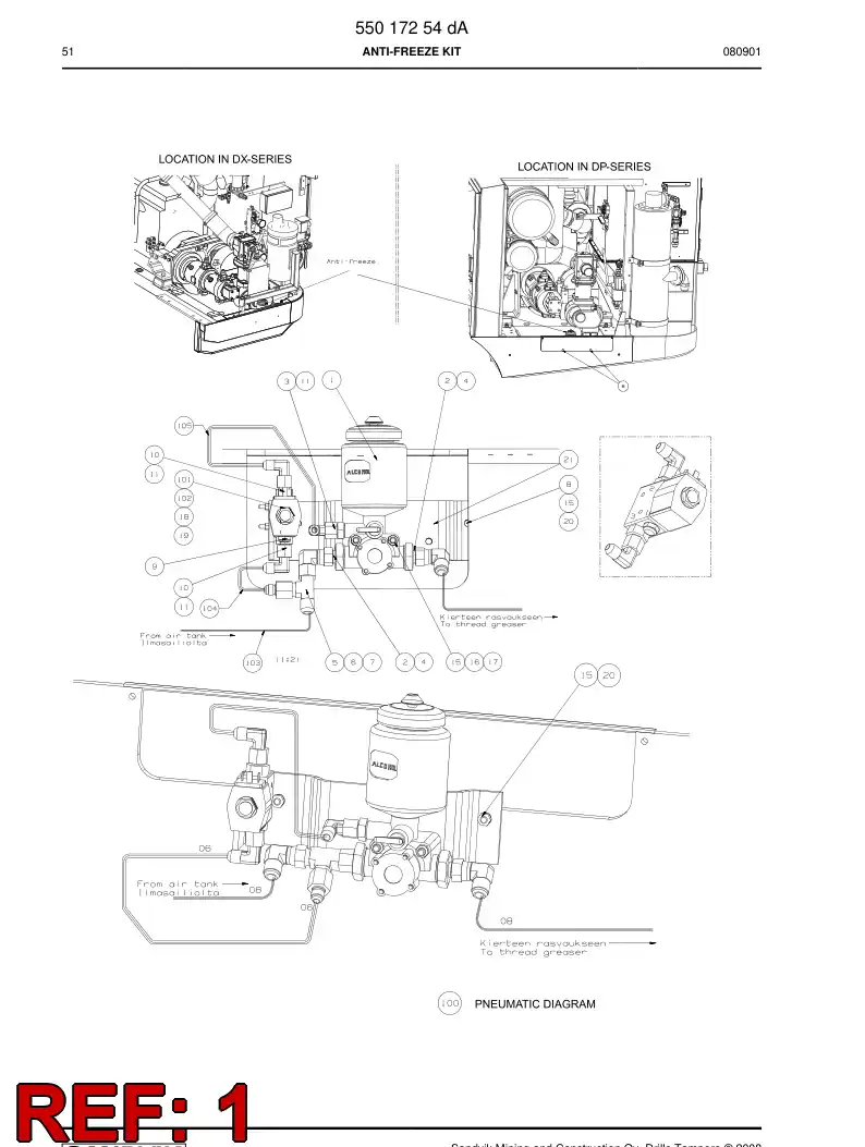 55017253a 550 172 53a Pump unit - Sandvik Technical Drawing