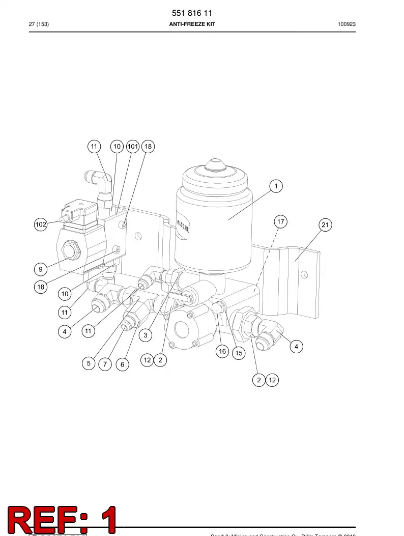 55017253b 550 172 53b Pump, Water - Sandvik Technical Drawing