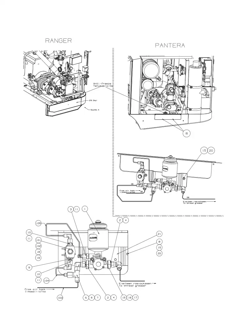 55017254dA 550 172 54dA ANTI-FREEZE KIT - Sandvik Technical Drawing