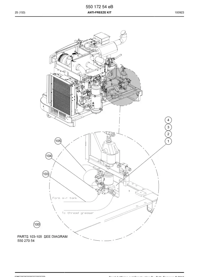 55017254e 550 172 54e Anti-freeze kit - Sandvik Technical Drawing