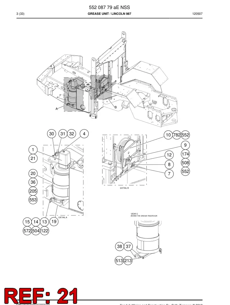 55017255a 550 172 55a Grease - Sandvik Technical Drawing