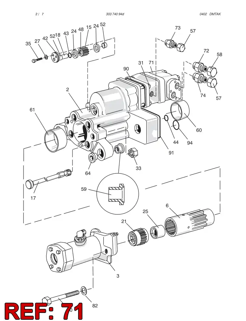 55017269 550 172 69 HYDR. MOTOR ASSY - Sandvik Technical Drawing