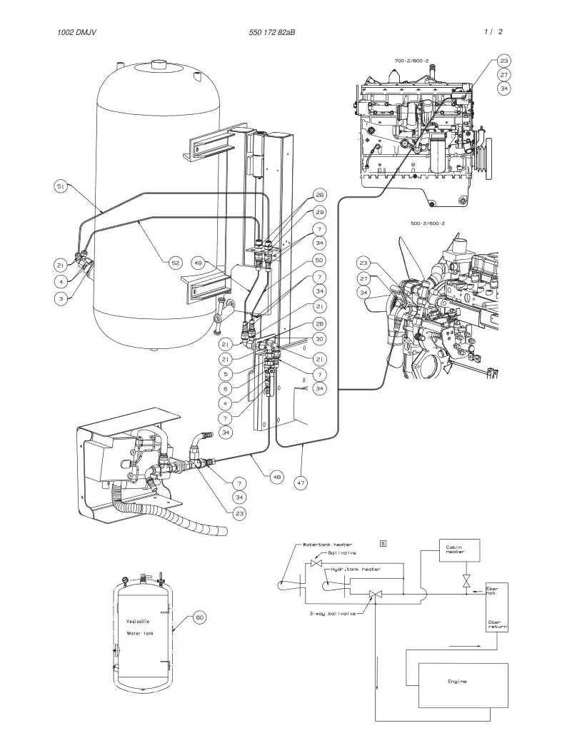 55017282aB 550 172 82aB WATER HEATER ASSEMBLY - Sandvik Technical Drawing