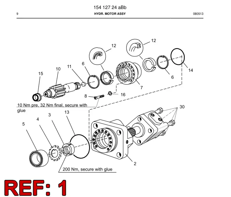 55017376 550 173 76 HYDRAULIC MOTOR - Sandvik Technical Drawing