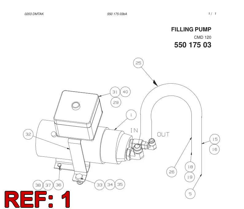 55017498 550 174 98 FILLING PUMP - Sandvik Technical Drawing
