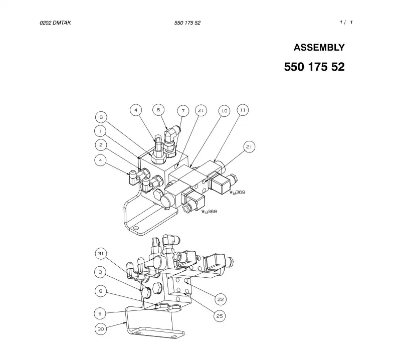 55017552 550 175 52 ASSEMBLY (LOWER FRAME / EXTRA - Sandvik Technical Drawing