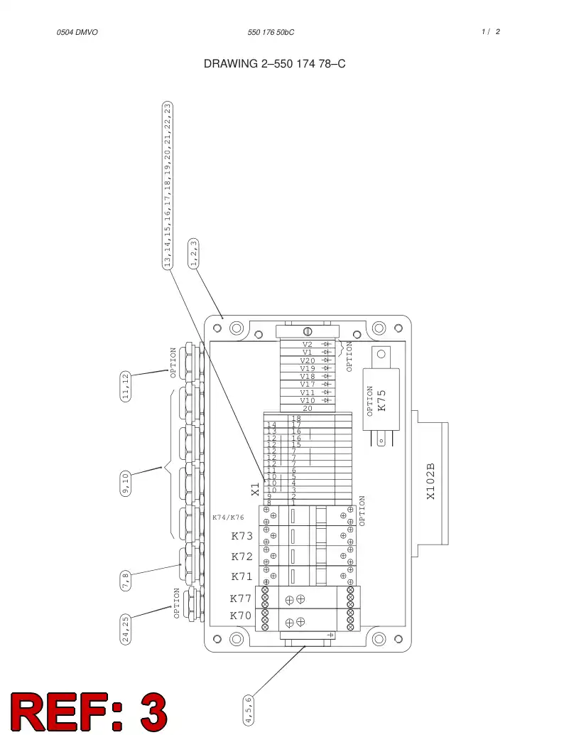55017651 550 176 51 WIRING INSTRUCTION - Sandvik Technical Drawing