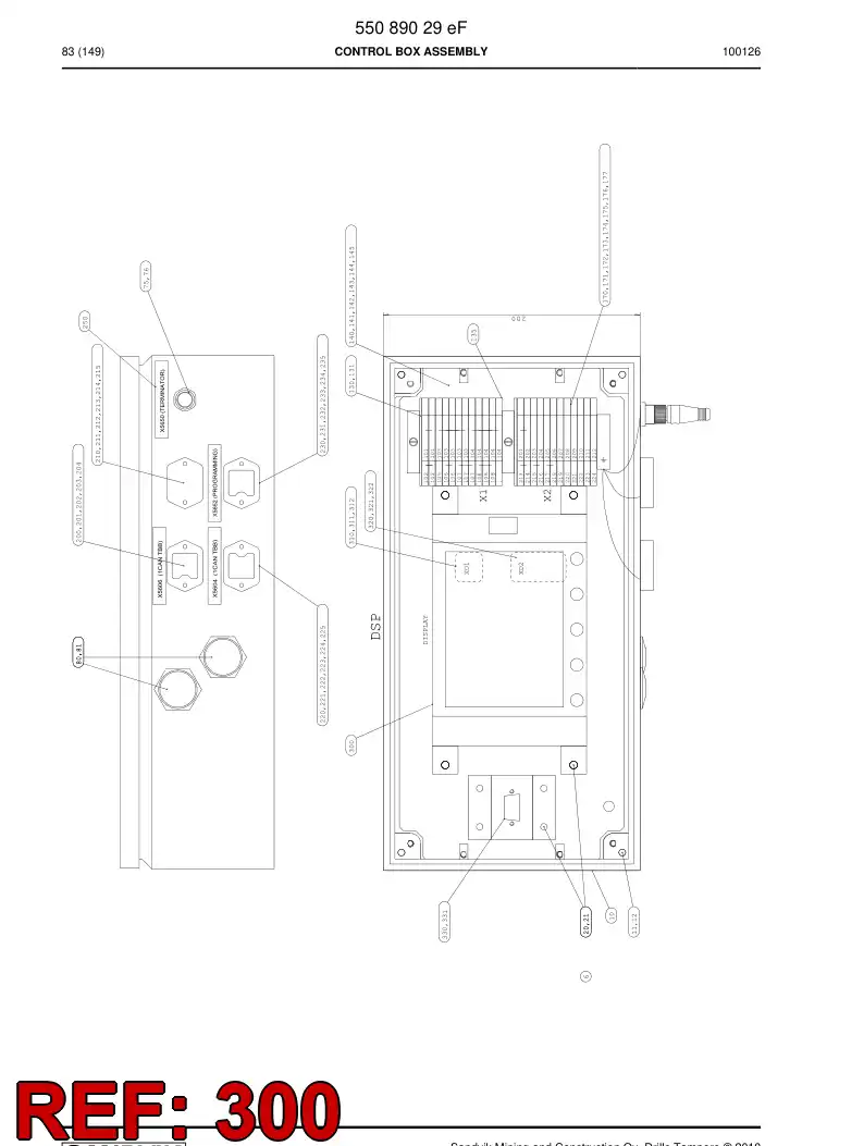 55017654a 550 176 54a Display - Sandvik Technical Drawing